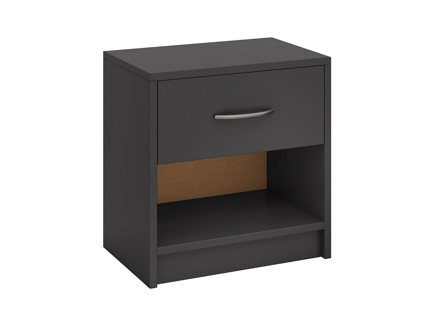 Table de Chevet avec Étagère de Rangement Ouverte Table Compacte Gris