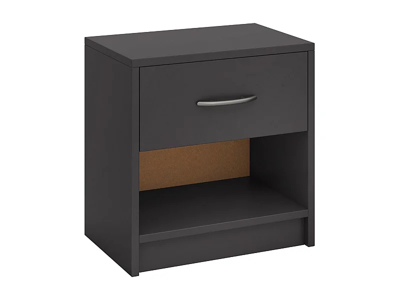 Comodino con cassetto ripiano apertoper soggiorno camera da letto, Tavolino da notte compatto per piccoli spazi Grigio scuro
