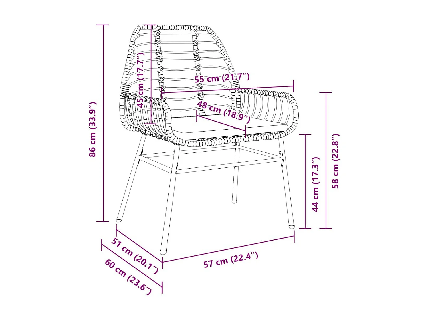 Ensemble de salle à manger de jardin 5 pièces avec coussins Marron Poly Rattan