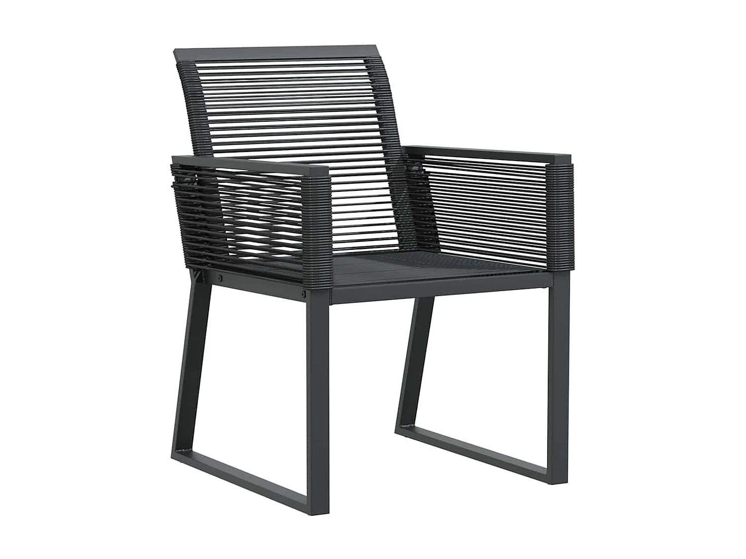 7-delige zwarte rotan poly tuinset