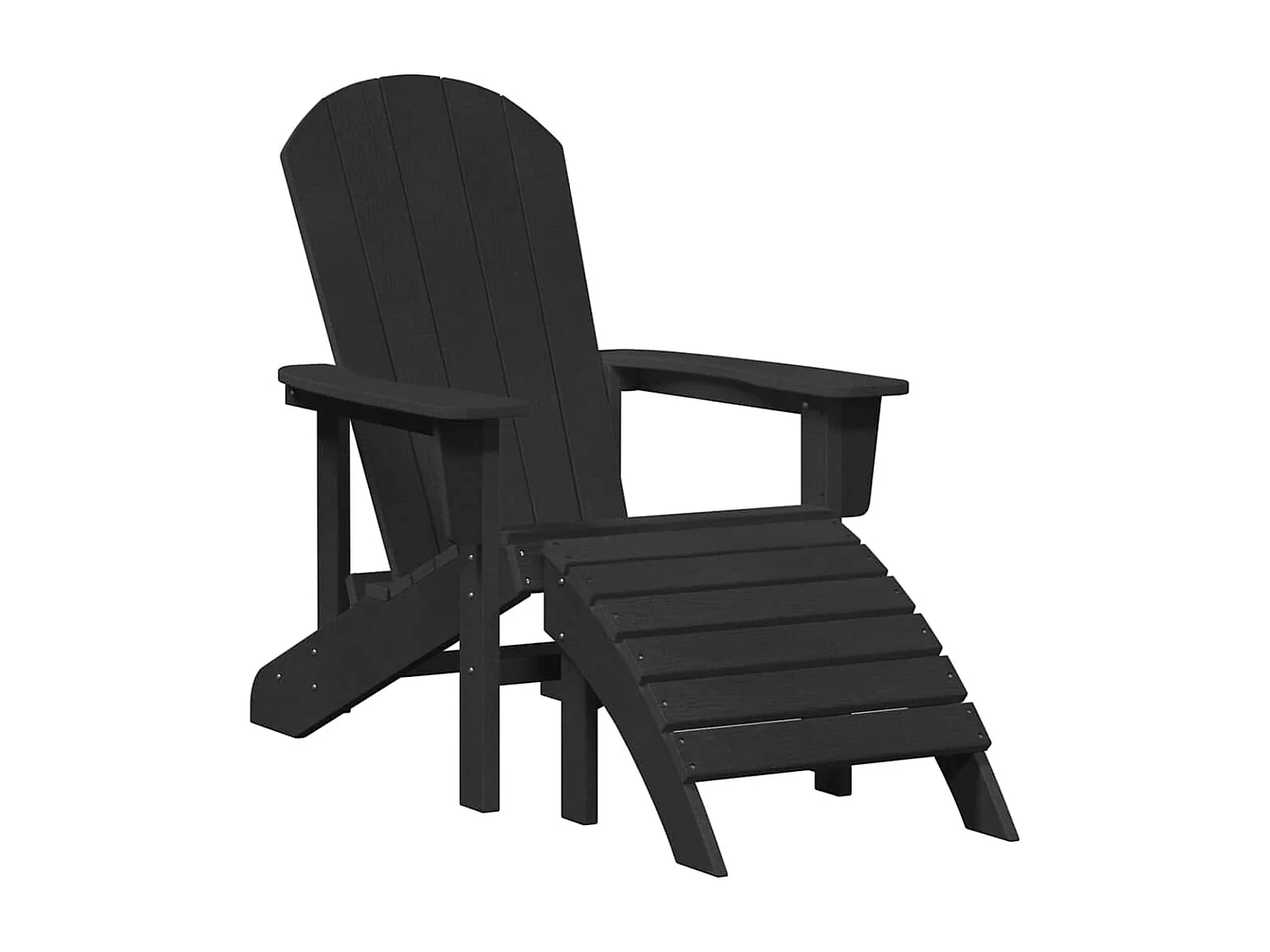 Chaise Adirondack avec repose-pieds noire HDPE
