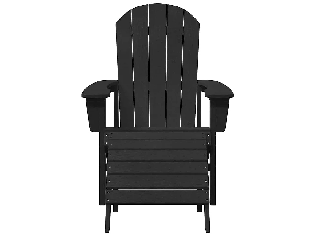 Chaise Adirondack avec repose-pieds noire HDPE