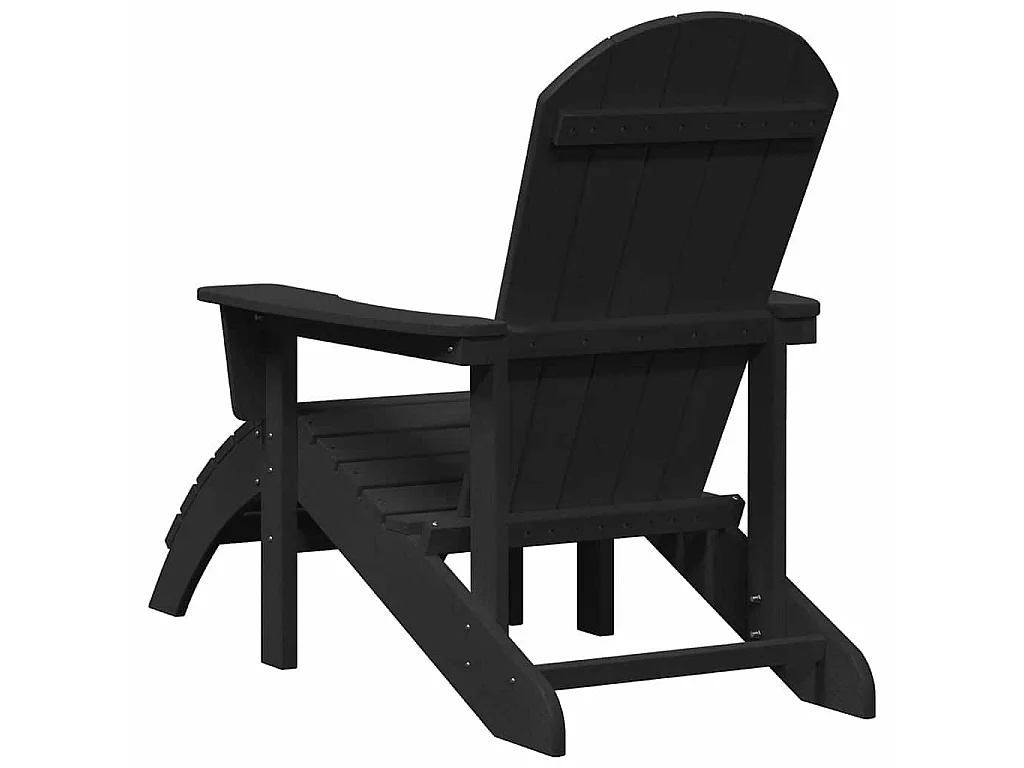 Chaise Adirondack avec repose-pieds noire HDPE