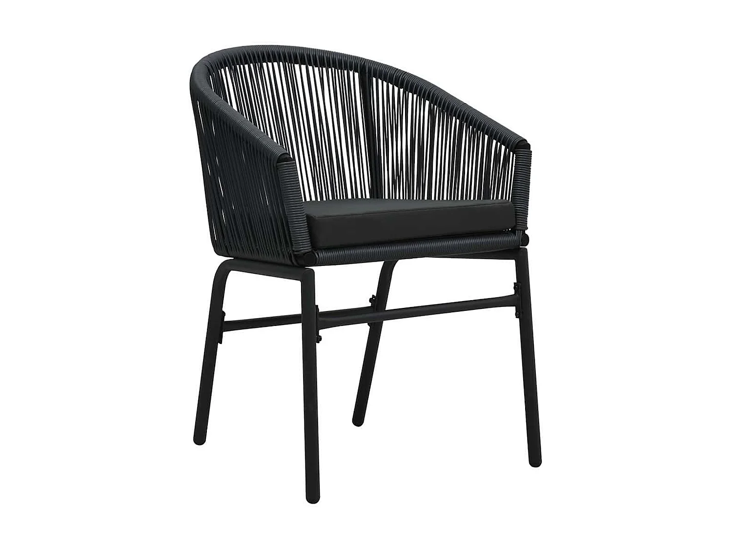 Juego de comedor de jardín de 5 piezas - Ratán sintético negro