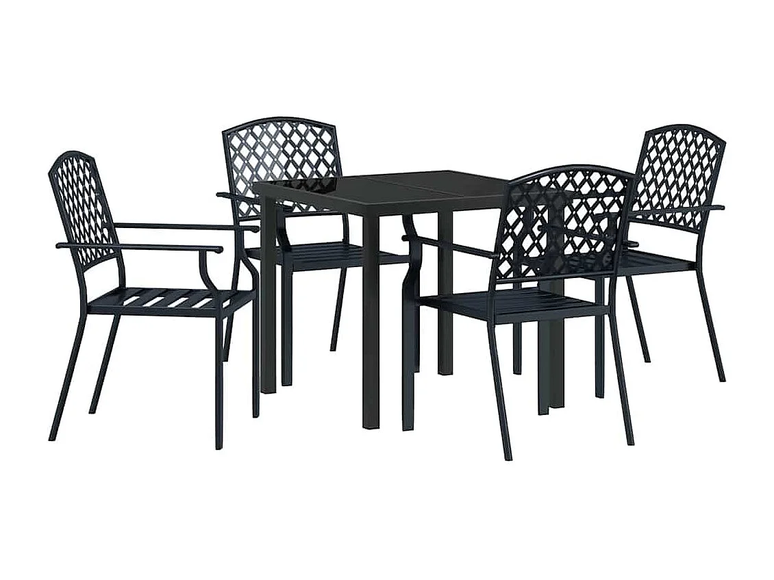 Set da pranzo in acciaio antracite da 5 pezzi