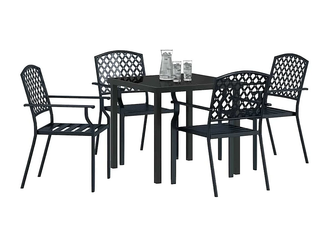 Set da pranzo in acciaio antracite da 5 pezzi