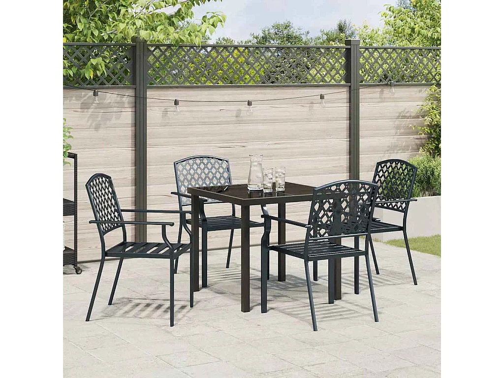 Set da pranzo in acciaio antracite da 5 pezzi