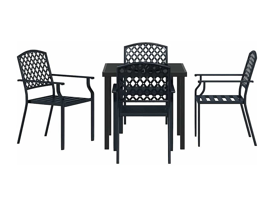 Set da pranzo in acciaio antracite da 5 pezzi