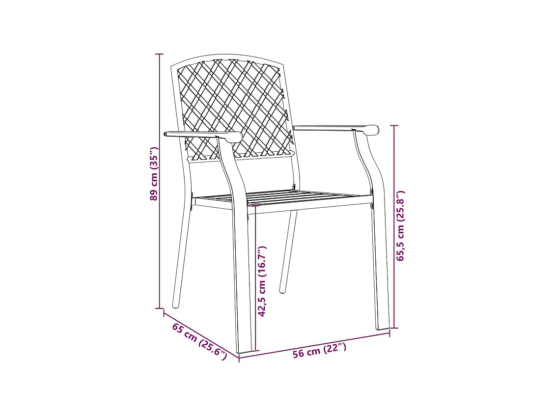 Set da pranzo da giardino 3 pezzi in acciaio antracite