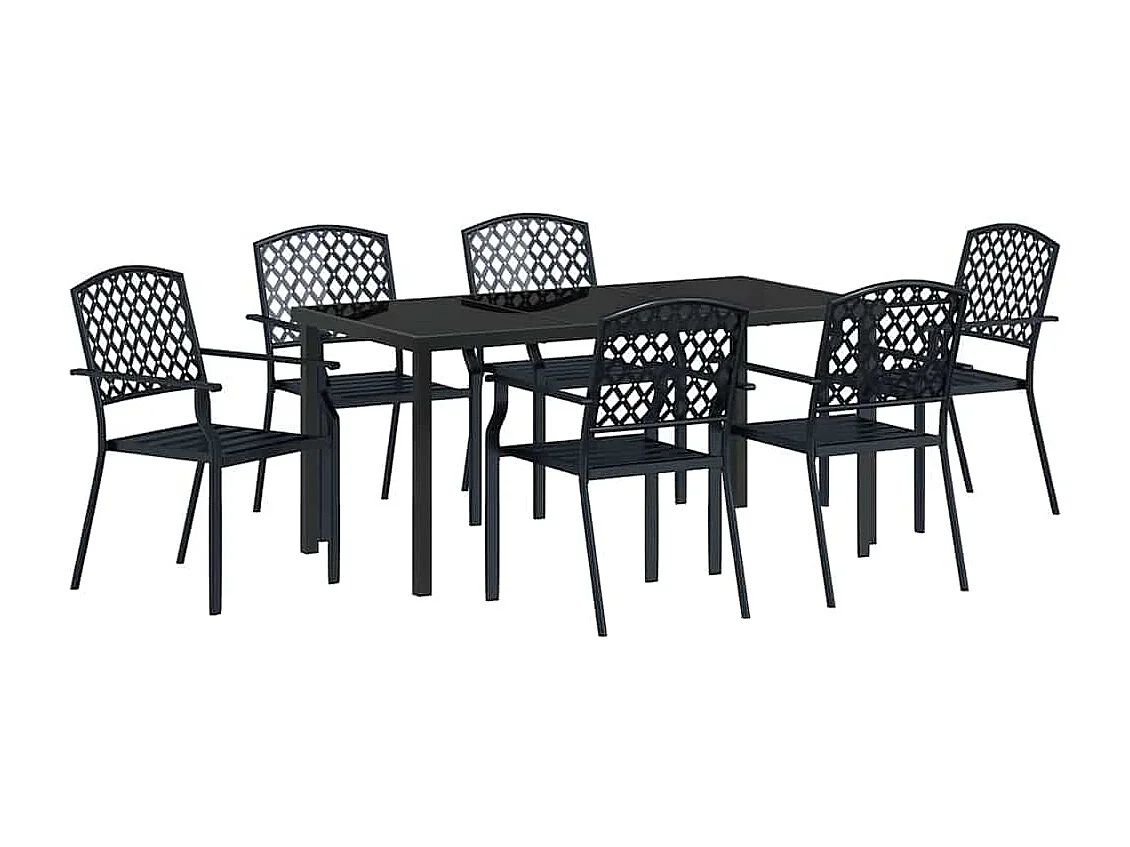 Set da pranzo da giardino 3 pezzi in acciaio antracite