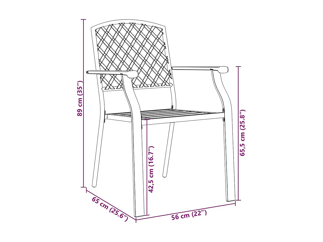 Set da pranzo da giardino 3 pezzi in acciaio antracite