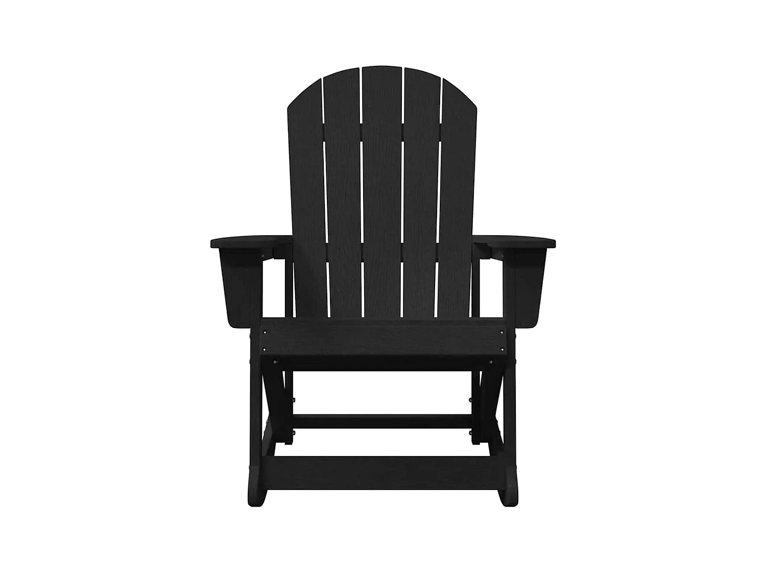 Mecedora Adirondack negra de HDPE (73,5 x 92 x 90 cm)