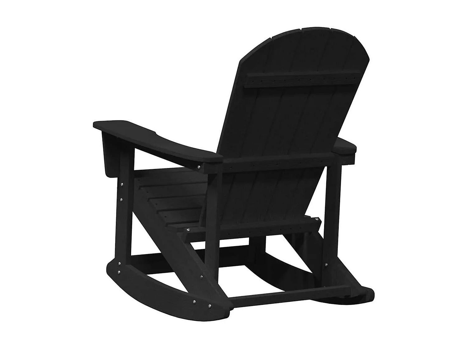 Mecedora Adirondack negra de HDPE (73,5 x 92 x 90 cm)
