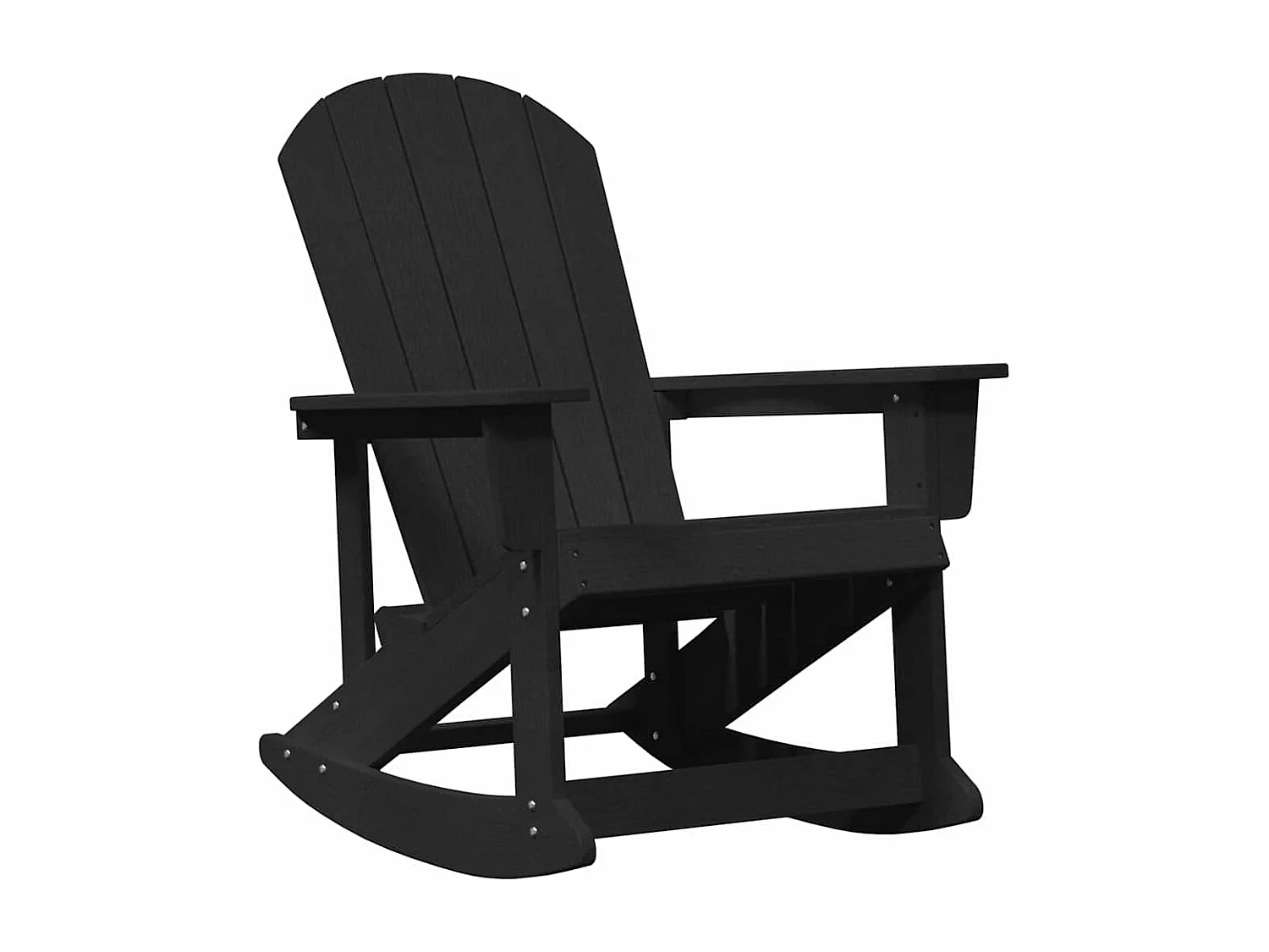 Chaise berçante Adirondack noire 73,5x92x90 cm HDPE