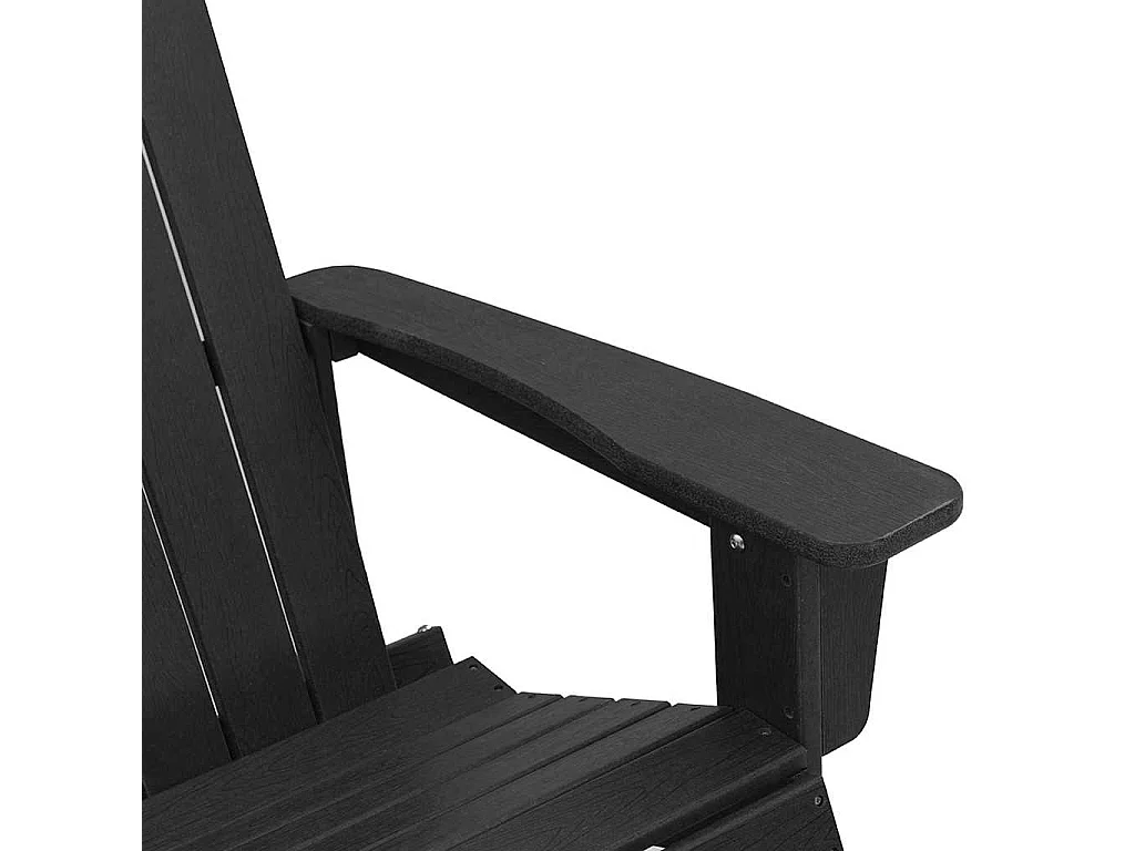 Chaise berçante Adirondack noire 73,5x92x90 cm HDPE