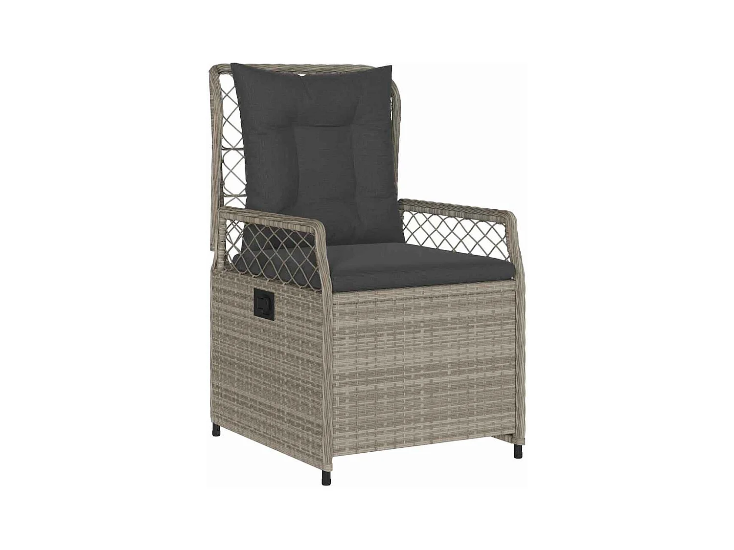 Set de Dîner de Jardin 3 Pièces Gris Clair Poly Rotin