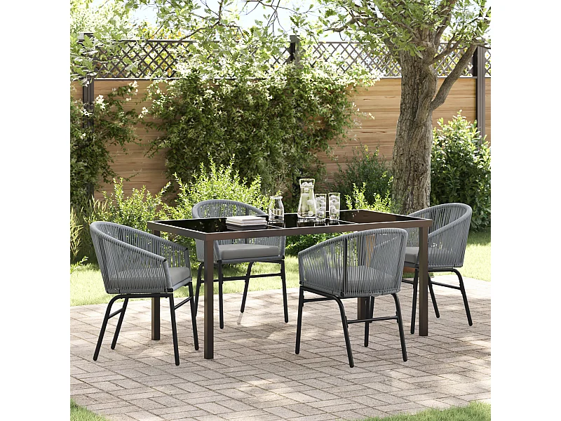 Set da giardino in rattan polygrey da 5 pezzi