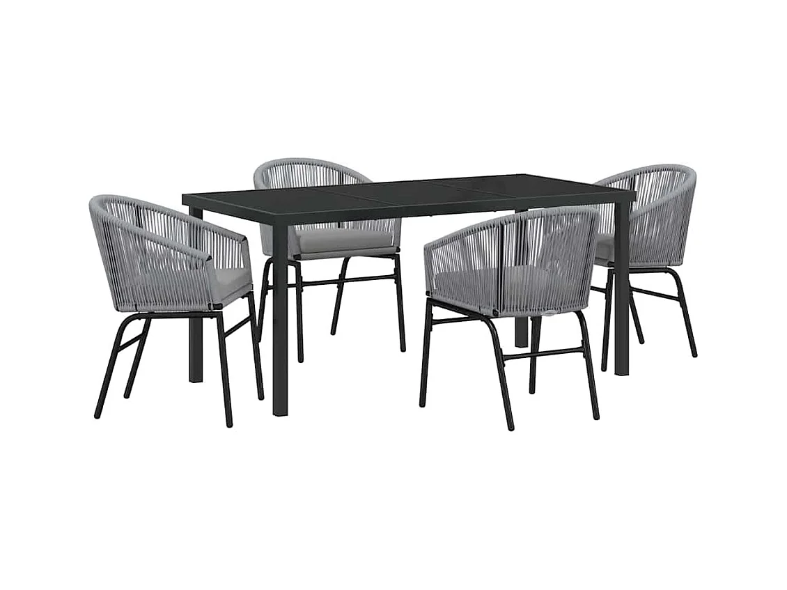 Set da giardino in rattan polygrey da 5 pezzi