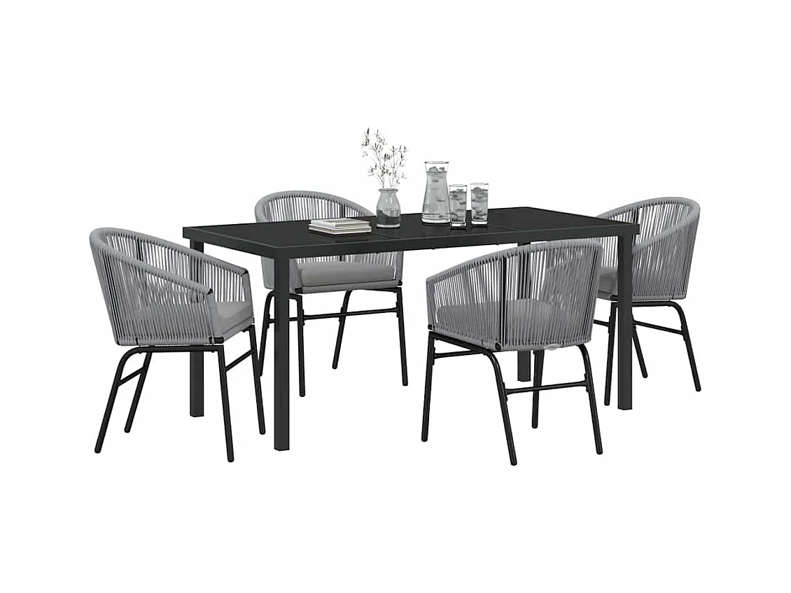 Set da giardino in rattan polygrey da 5 pezzi