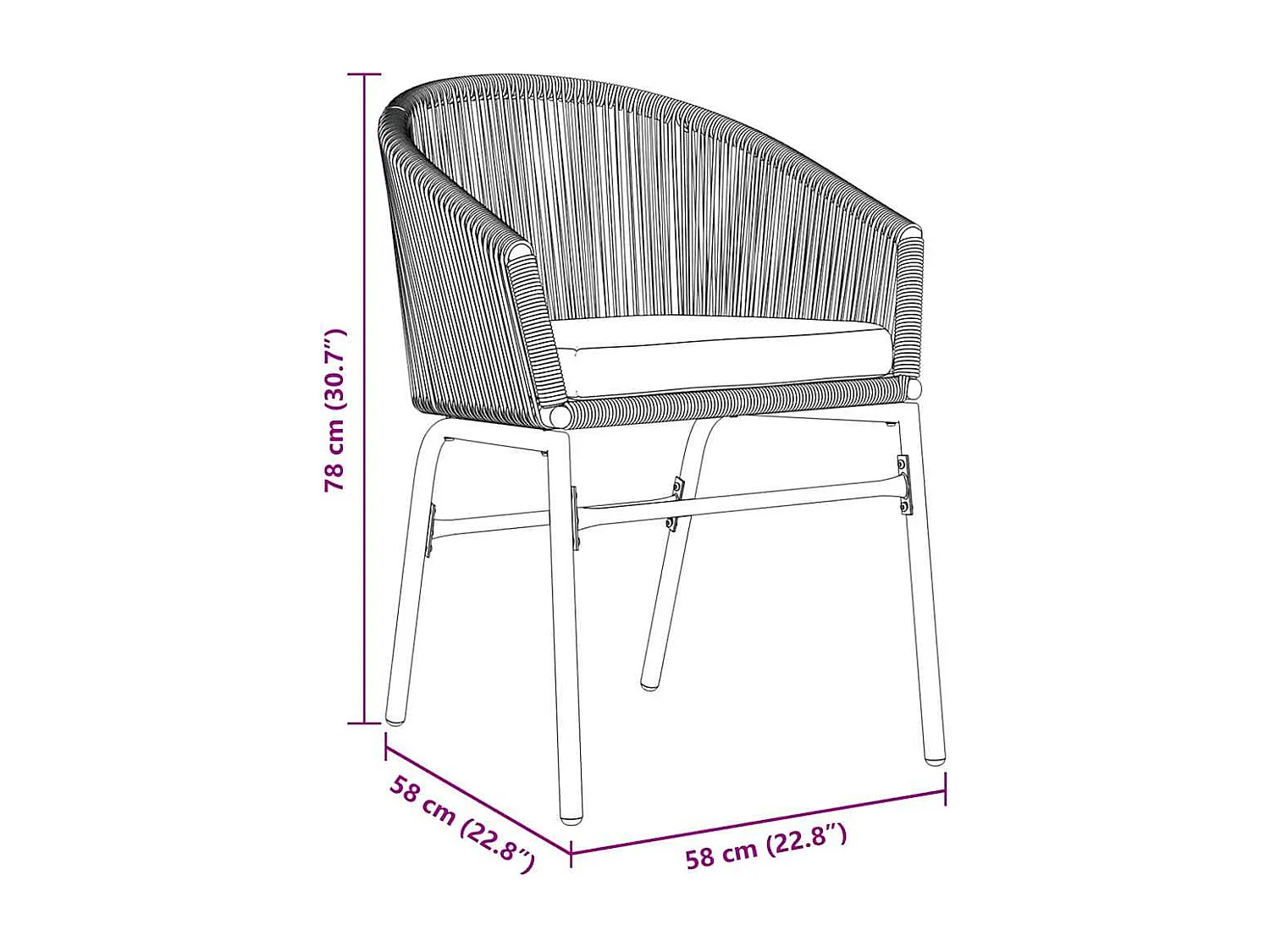 Set da giardino in rattan polygrey da 5 pezzi