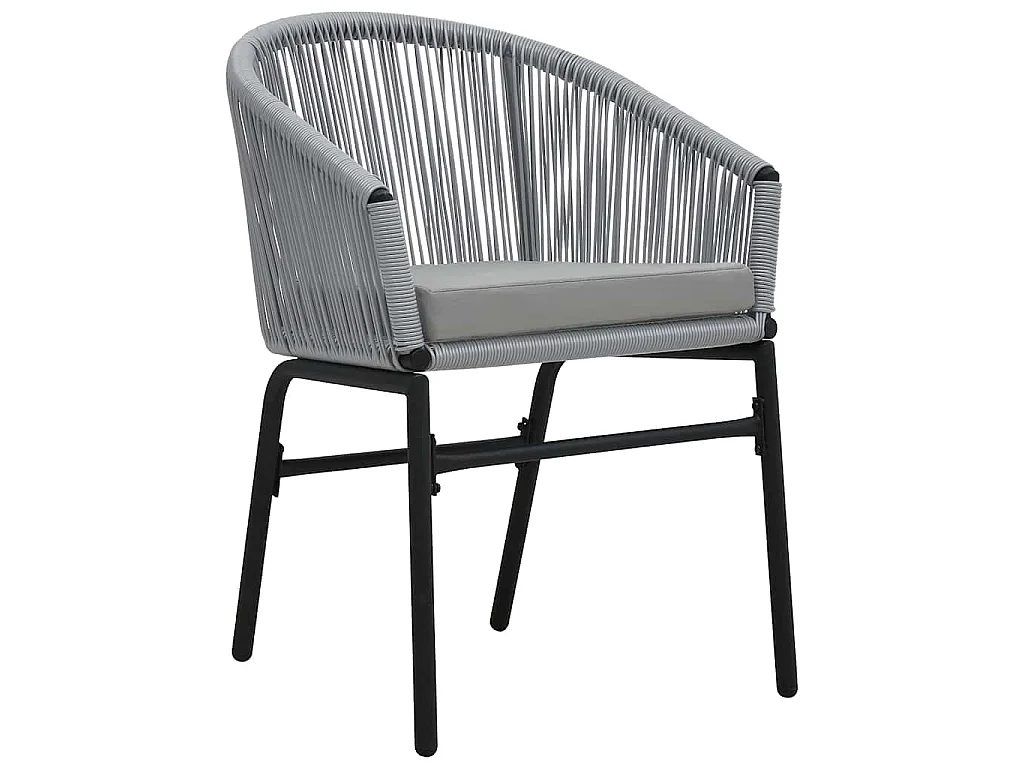 Ensemble de salle à manger de jardin 5 pièces - Rattan poly gris.
