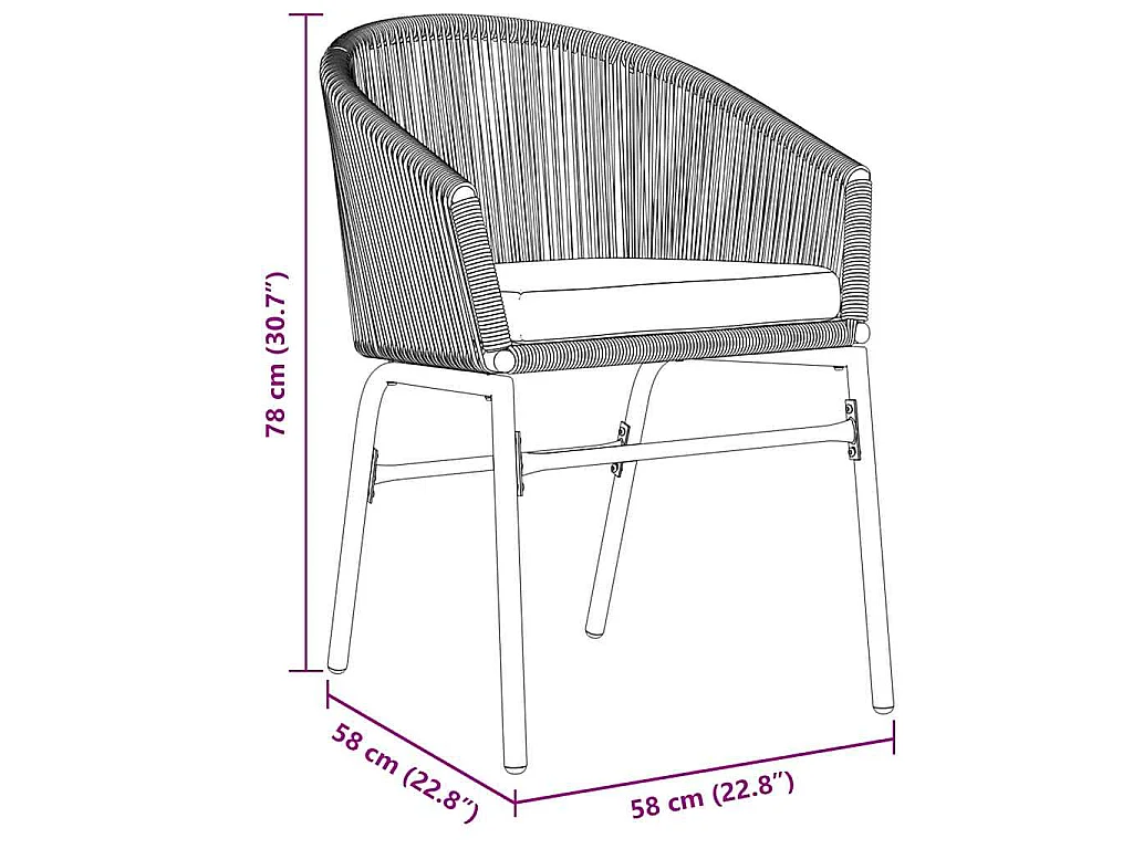 Ensemble de salle à manger de jardin 5 pièces - Rattan poly gris.