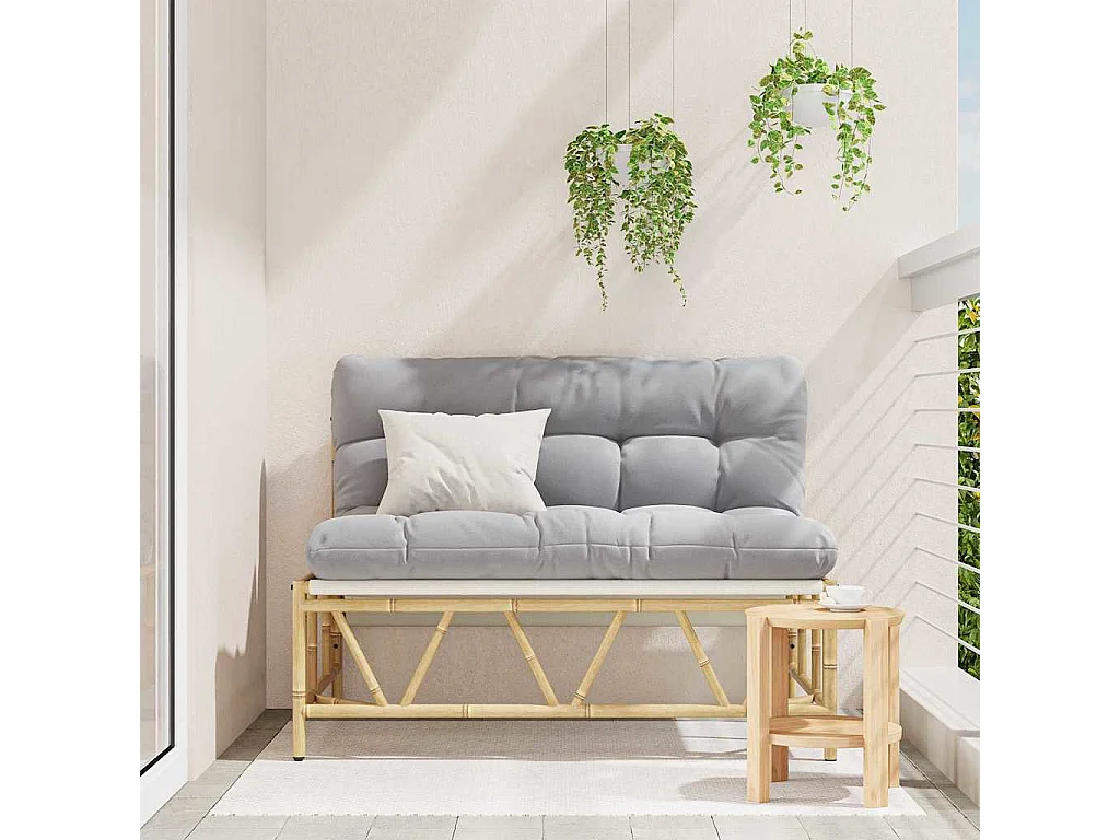 Gartenbank mit Kissen 110x80x71 cm aus Stahl