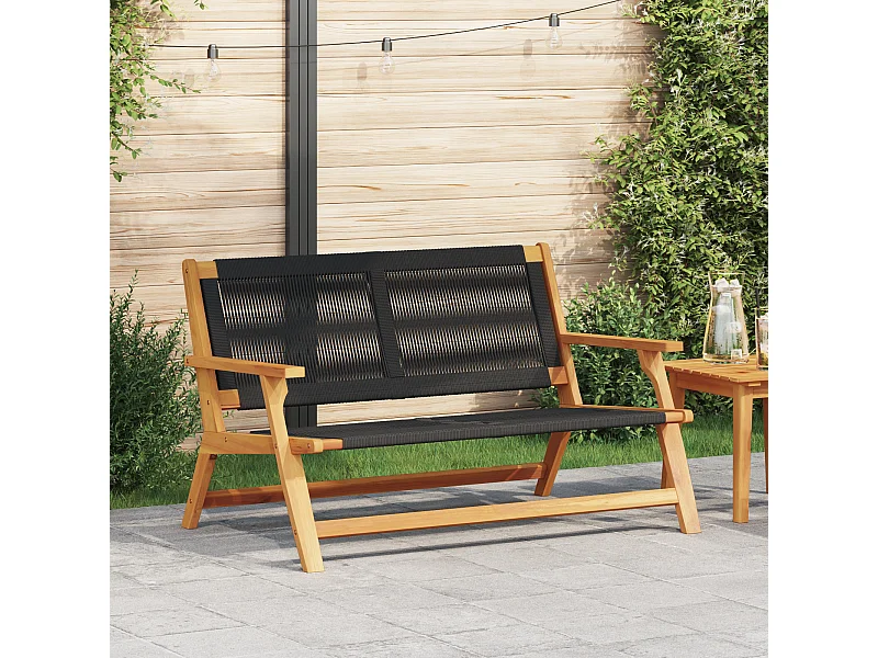 Zwarte tuinbank 76x122x73 cm Massief acaciahout