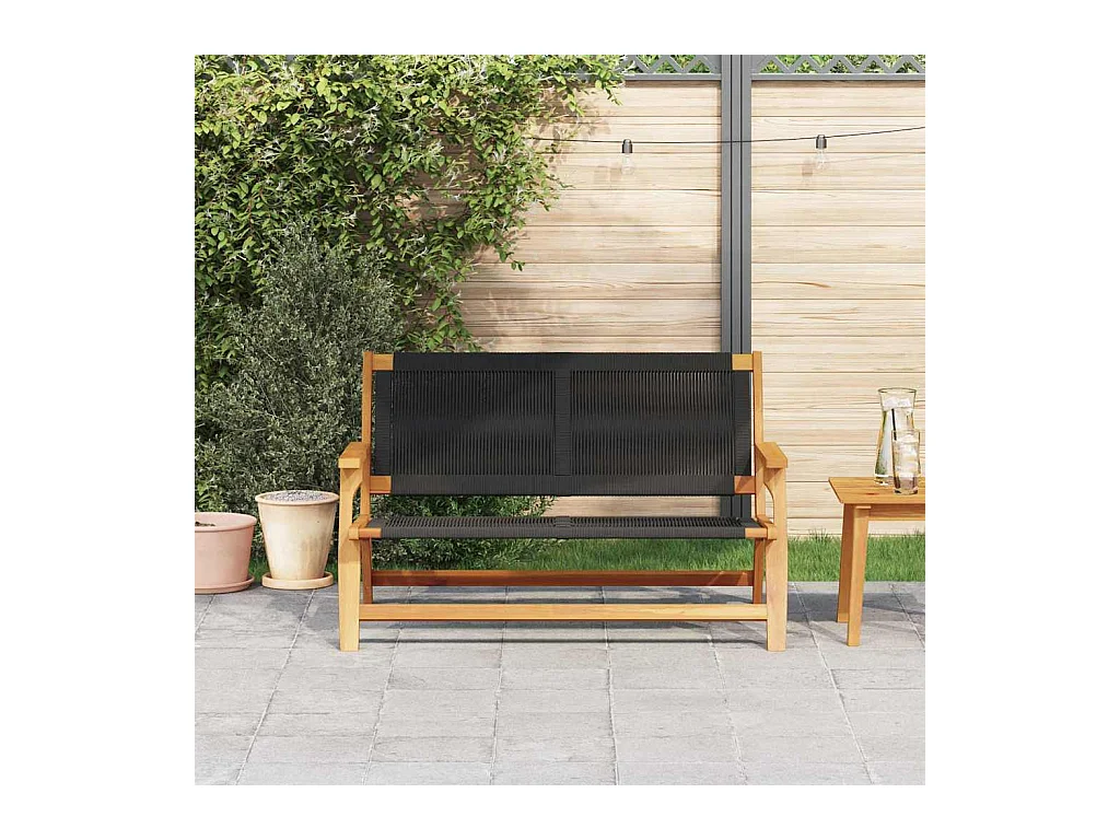 Zwarte tuinbank 76x122x73 cm Massief acaciahout