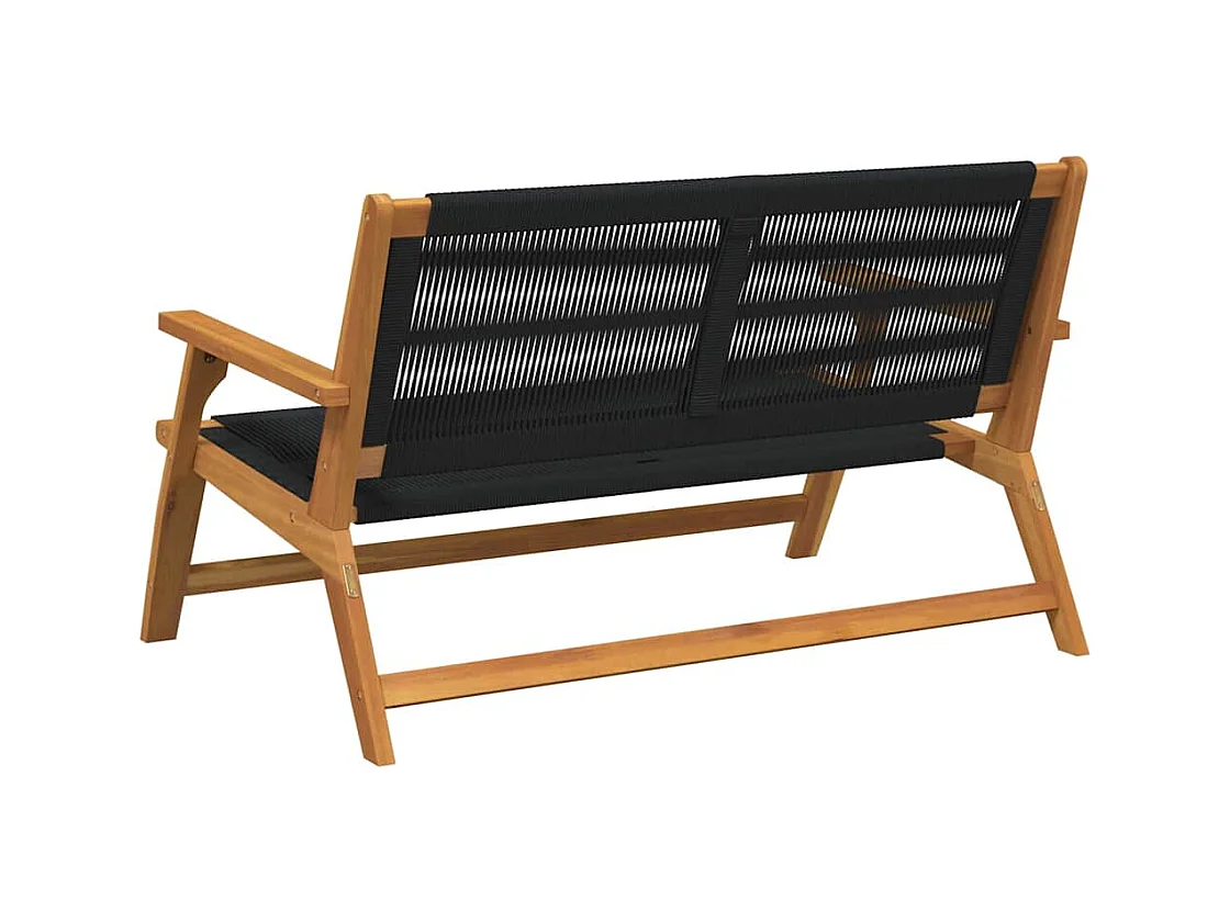 Zwarte tuinbank 76x122x73 cm Massief acaciahout