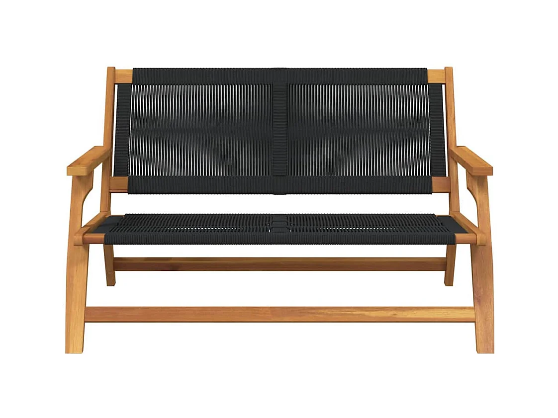 Zwarte tuinbank 76x122x73 cm Massief acaciahout