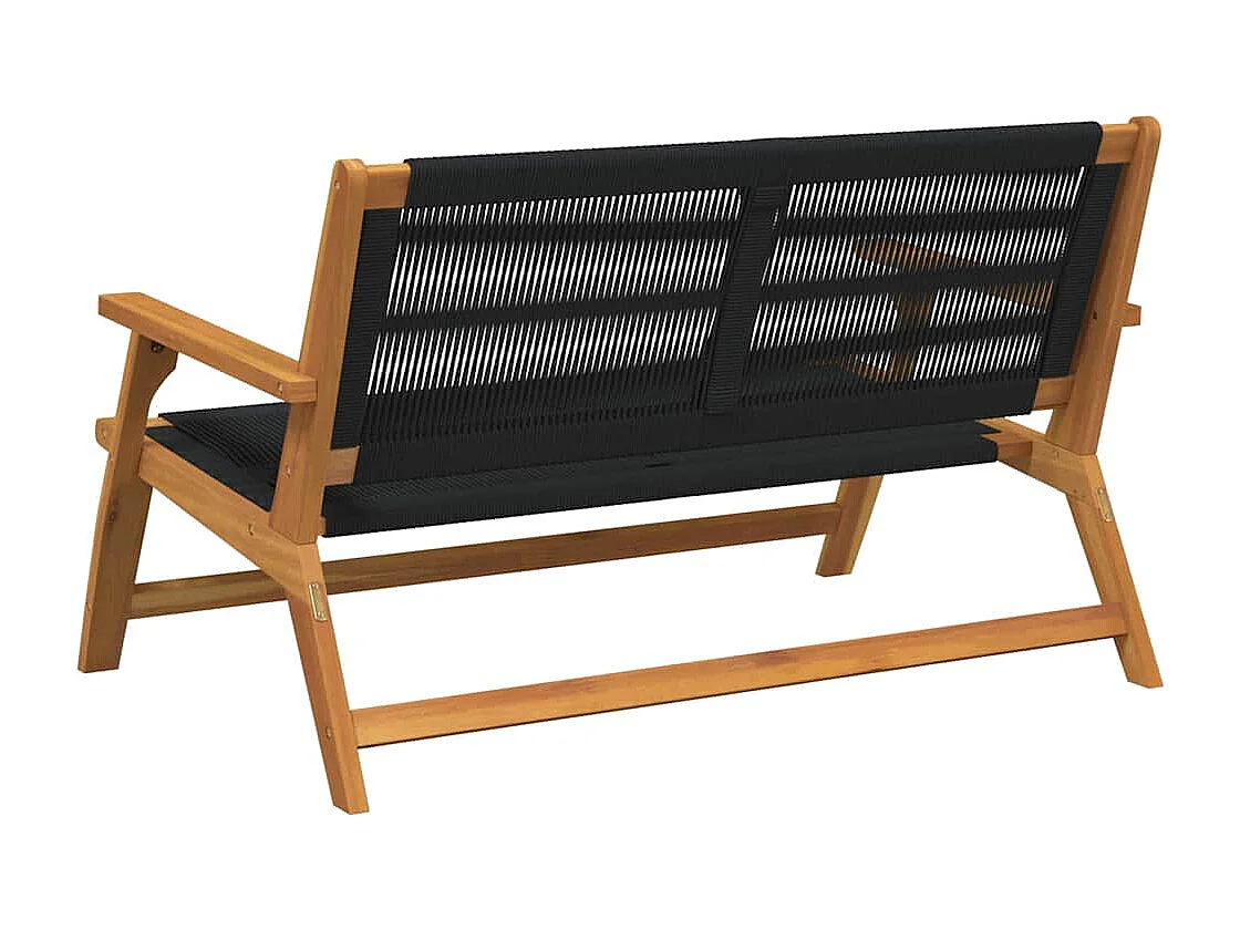 Schwarze Gartenbank 76x122x73 cm Massivholz Akazie