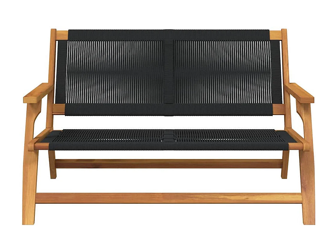 Schwarze Gartenbank 76x122x73 cm Massivholz Akazie