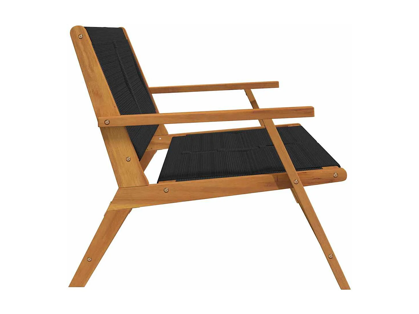 Schwarze Gartenbank 76x122x73 cm Massivholz Akazie