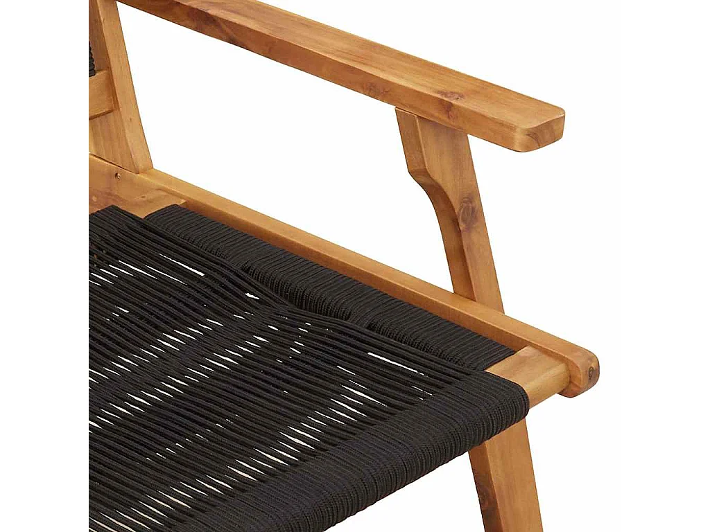 Schwarze Gartenbank 76x122x73 cm Massivholz Akazie
