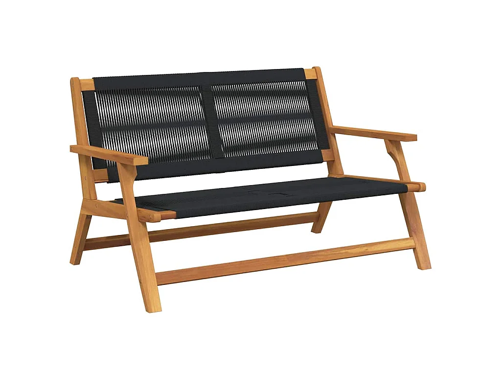 Schwarze Gartenbank 76x122x73 cm Massivholz Akazie