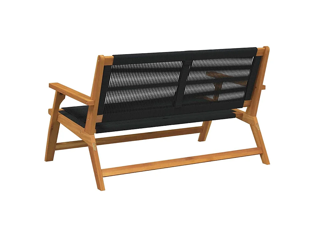 Schwarze Gartenbank 76x122x73 cm Massivholz Akazie