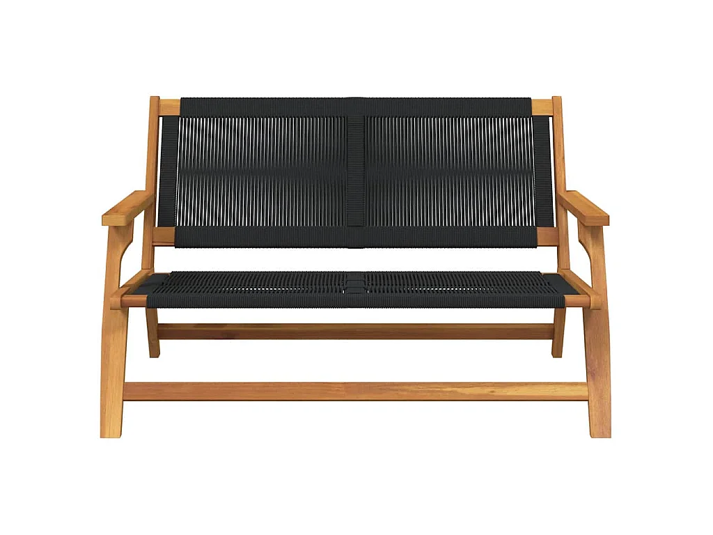 Schwarze Gartenbank 76x122x73 cm Massivholz Akazie
