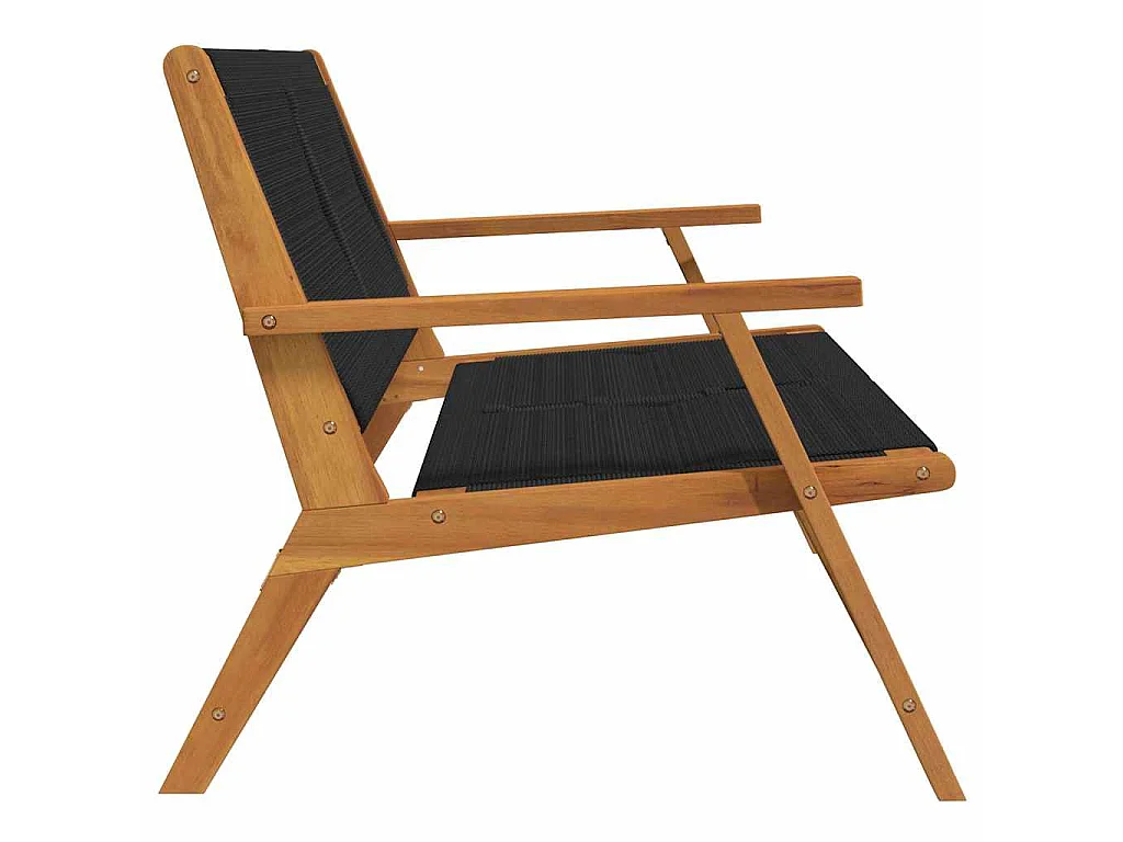 Schwarze Gartenbank 76x122x73 cm Massivholz Akazie