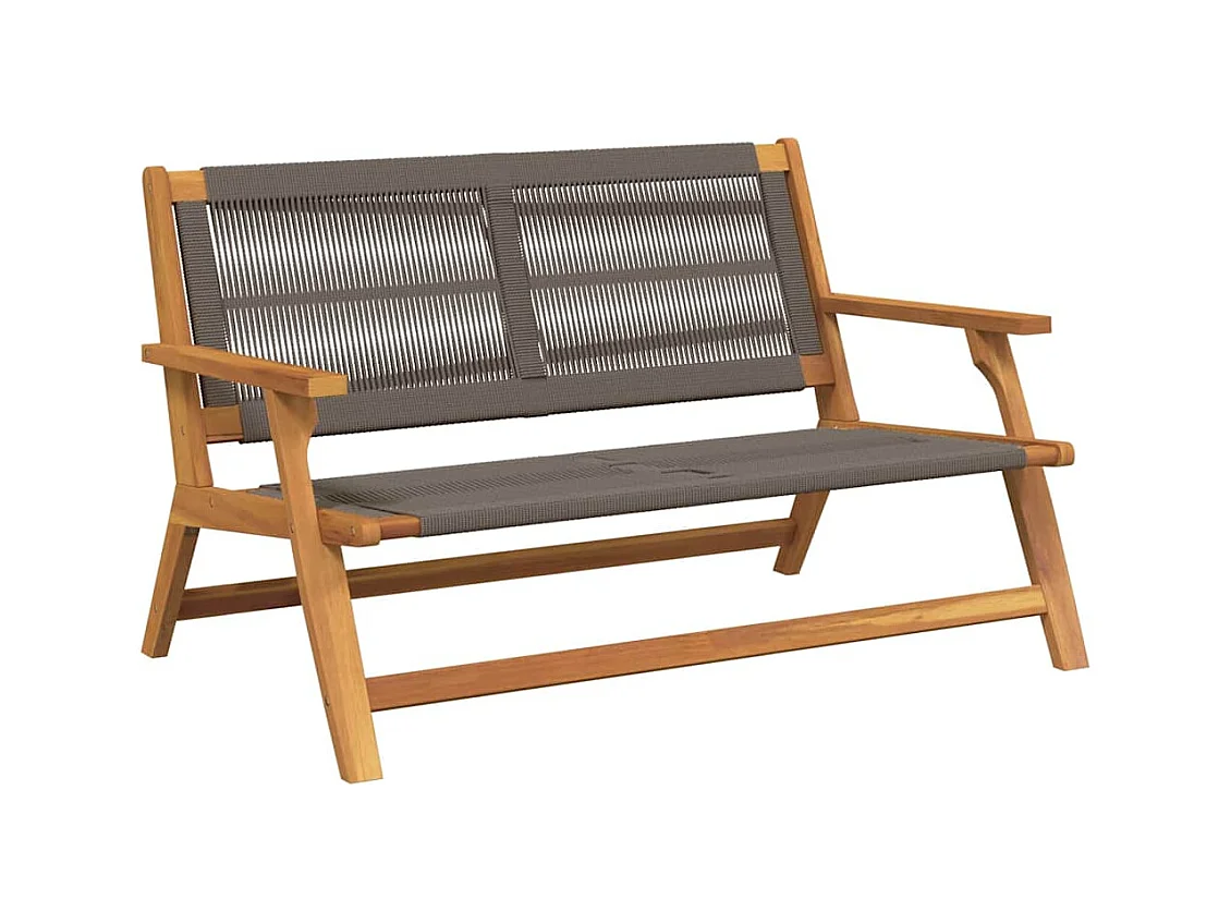 Panca da giardino grigia 76x122x73 cm in legno massello di acacia