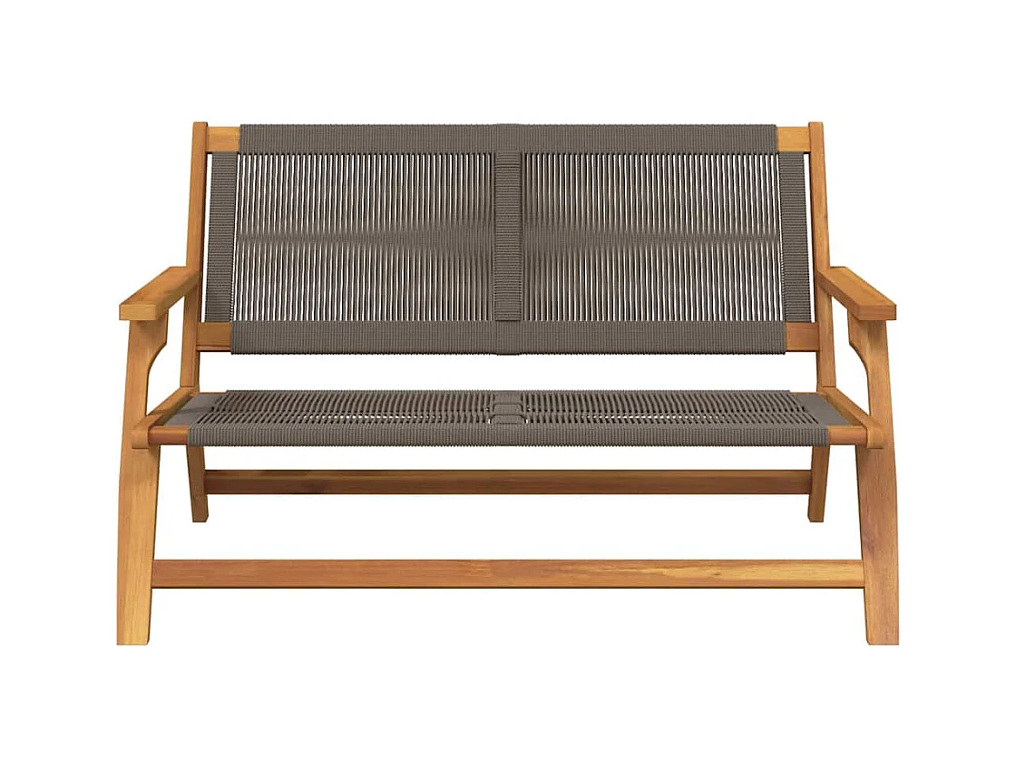 Panca da giardino grigia 76x122x73 cm in legno massello di acacia