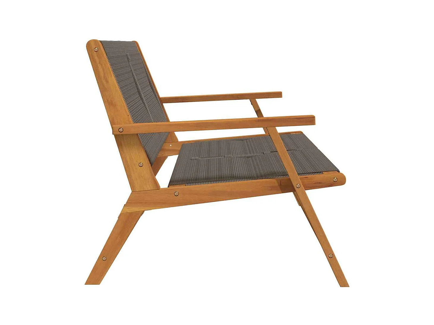 Panca da giardino grigia 76x122x73 cm in legno massello di acacia