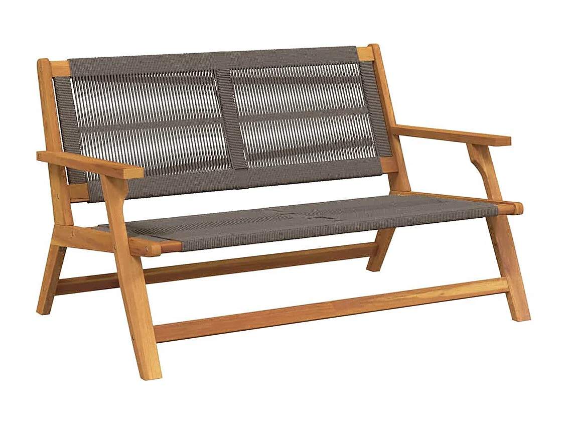 Banc de jardin Gris 76x122x73 cm en bois massif d'acacia