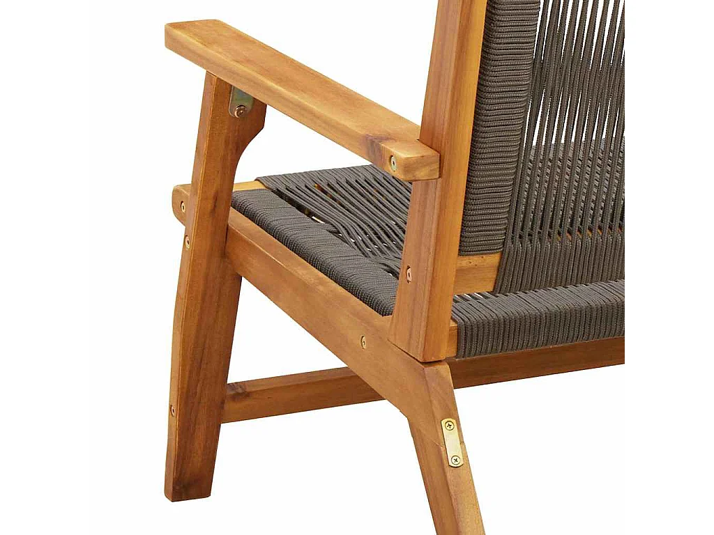 Banc de jardin Gris 76x122x73 cm en bois massif d'acacia