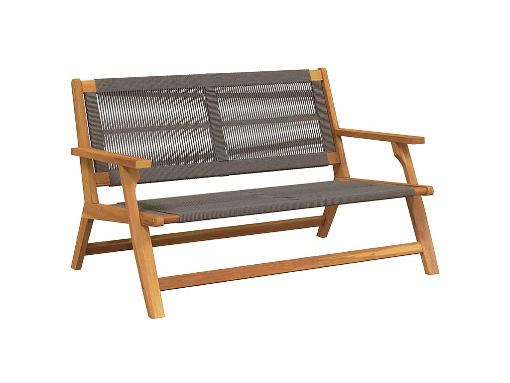 Banc de jardin Gris 76x122x73 cm en bois massif d'acacia
