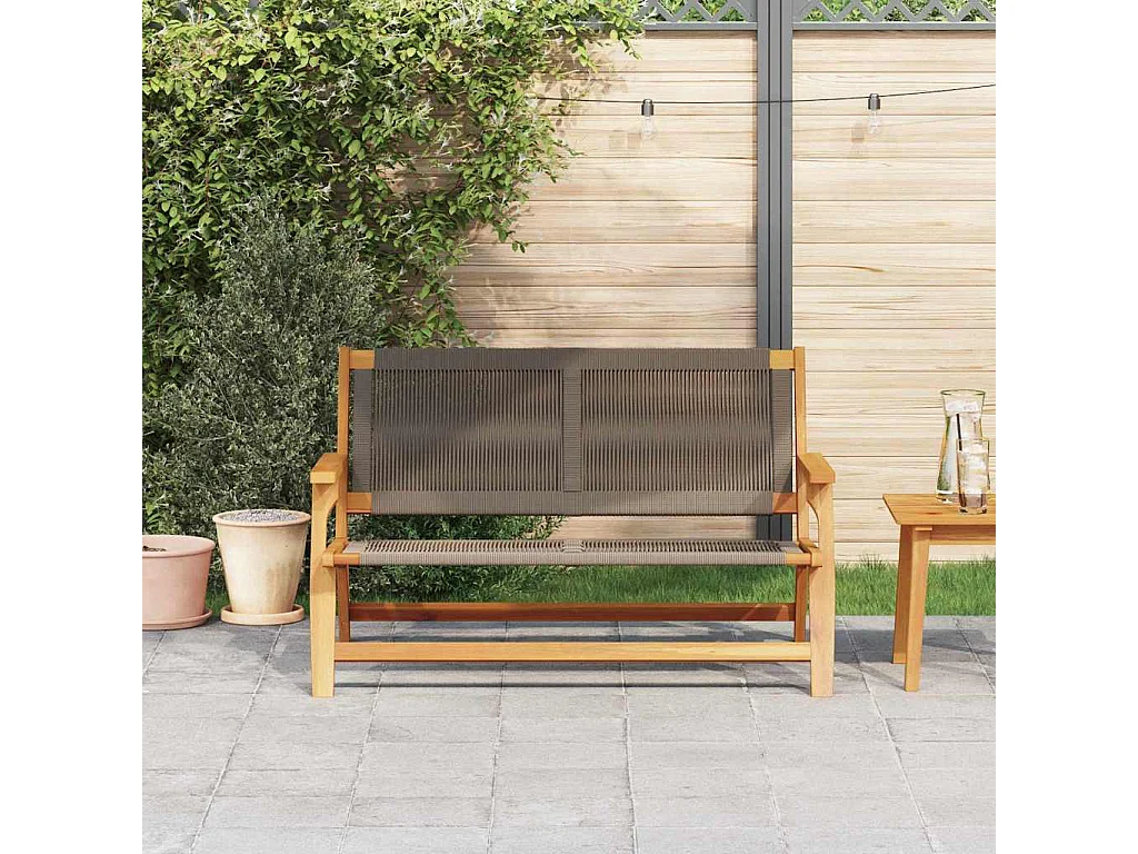 Banc de jardin Gris 76x122x73 cm en bois massif d'acacia