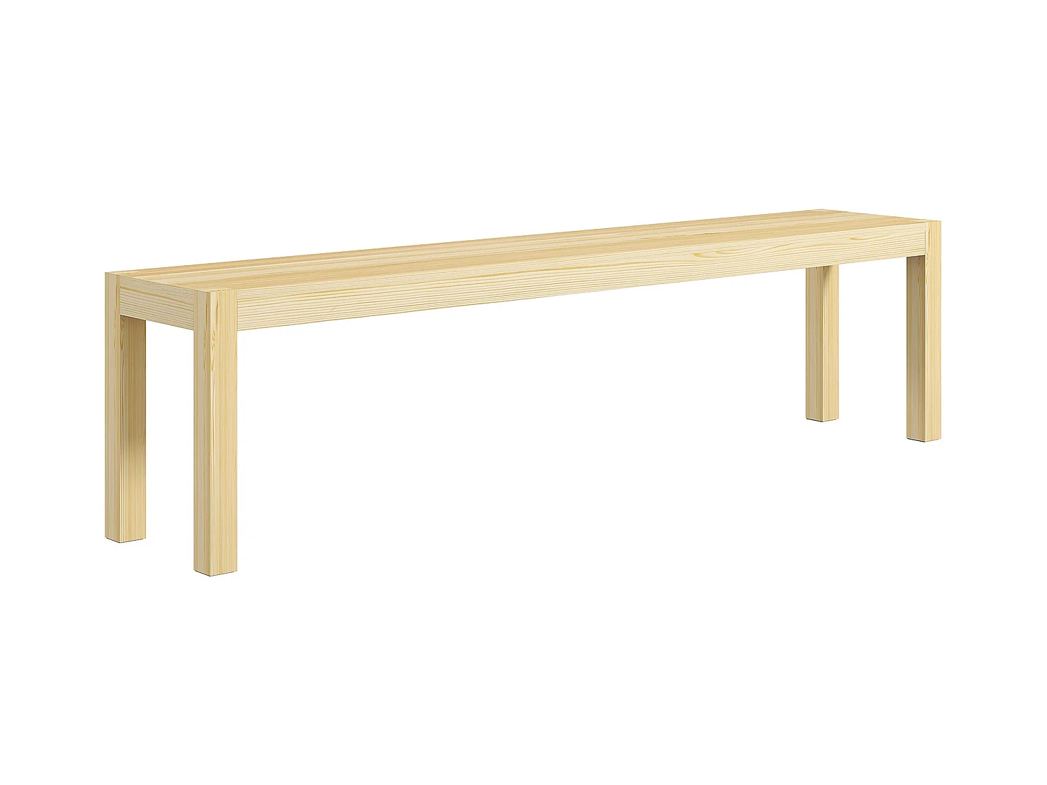 Banc de cuisine 3 places, bois de pin, naturel (175x33x45 cm)