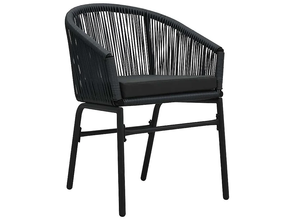 Juego de comedor de jardín de 3 piezas - Ratán sintético negro