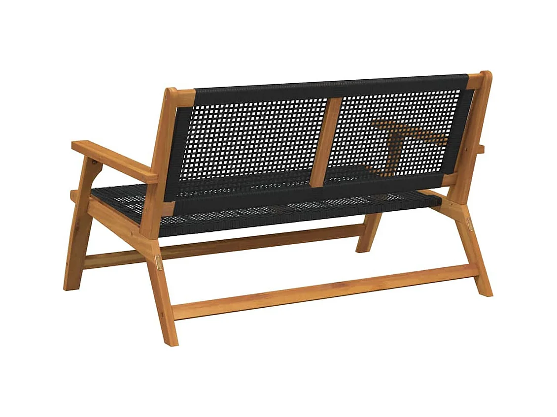 Banc de Jardin Noir 122x76x73,5 cm en Bois Massif d'Acacia