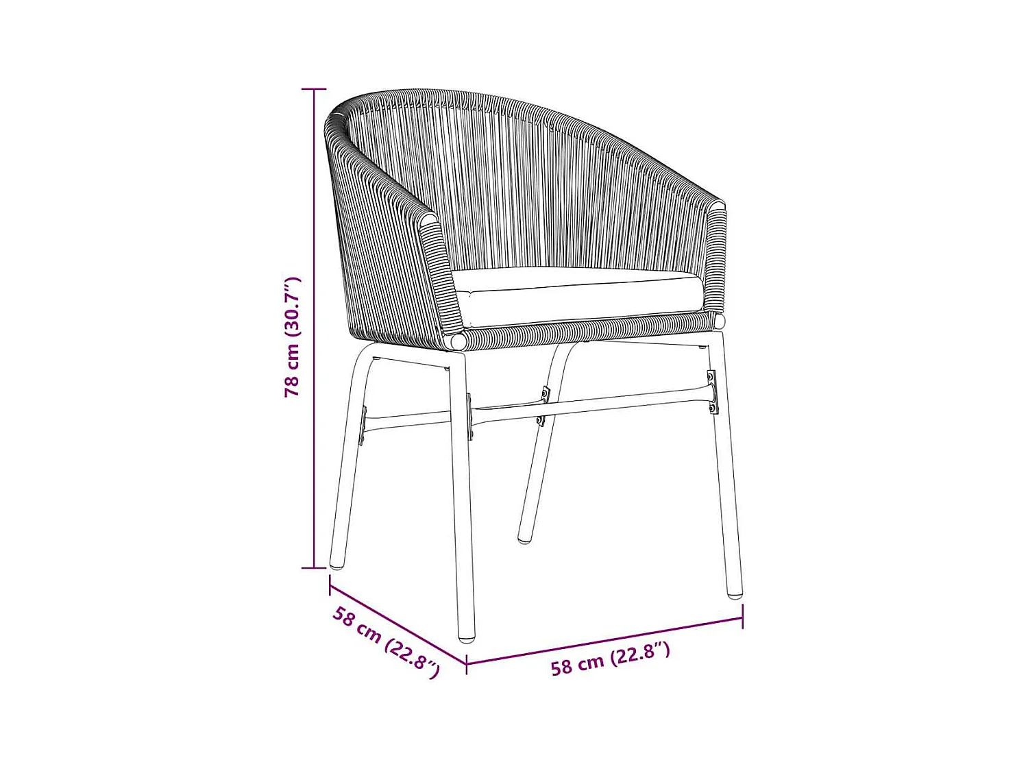 Ensemble de salle à manger de jardin 5 pièces en poly rattan gris